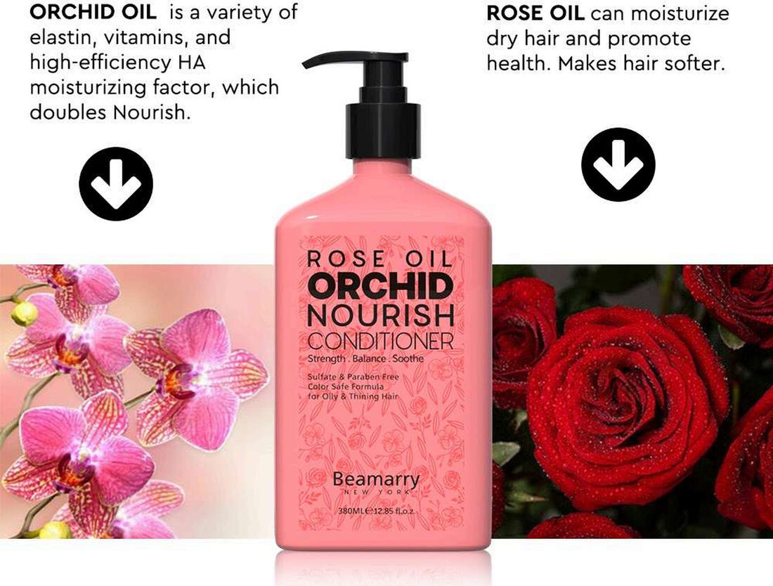 Beamarry Rose Oil Orchid Nourish shampoo and conditioner
